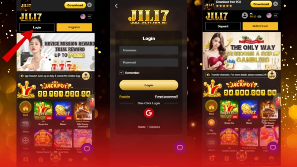 Jili7 Login Form